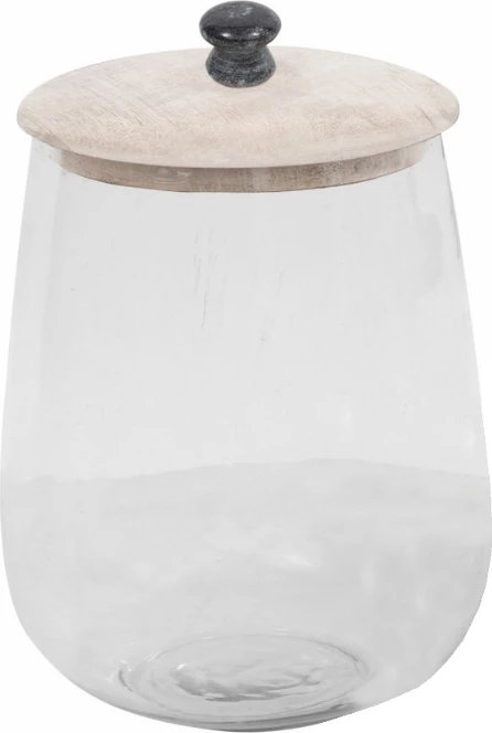 Kavanoz qelqi me kapak druri, ngjyrë e bardhë e larë, 18x18x26 cm