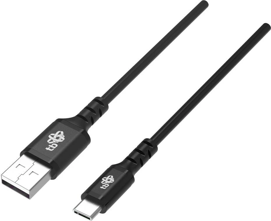 Kabllo USB në USB Type-C TB, 1m, silikon, e zezë