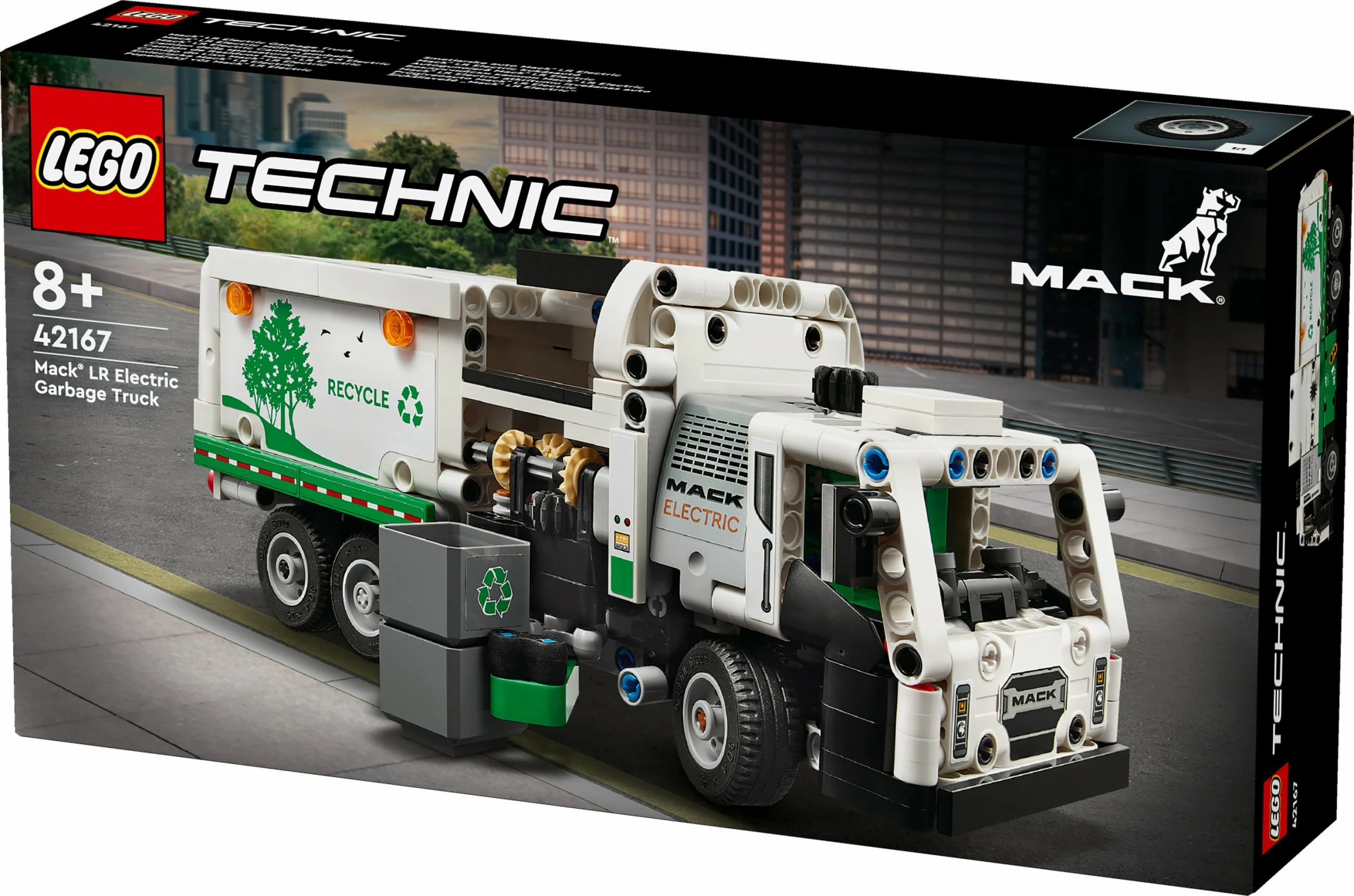 Set ndërtimi LEGO Technic Mack LR Electric Garbage Truck 503 pjesë shumëngjyrëshe