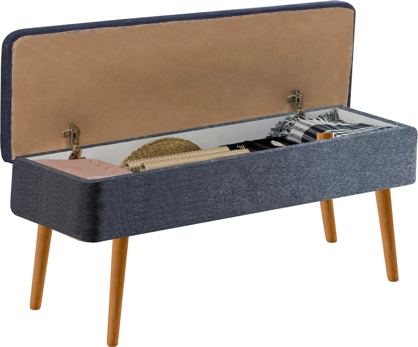 Set tavoline me karrige, e zgjatshme, 5 pjesë, Hanah Home, Vina 1048 - 4 - Atlantic, ngjyrë druri dhe blu e errët