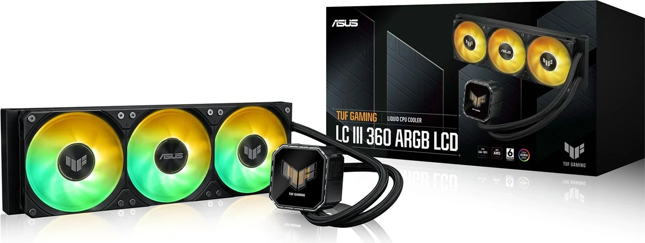 Ftohës uji all-in-one ASUS TUF Gaming LC III 360 ARGB LCD, 3x12 cm, i zi