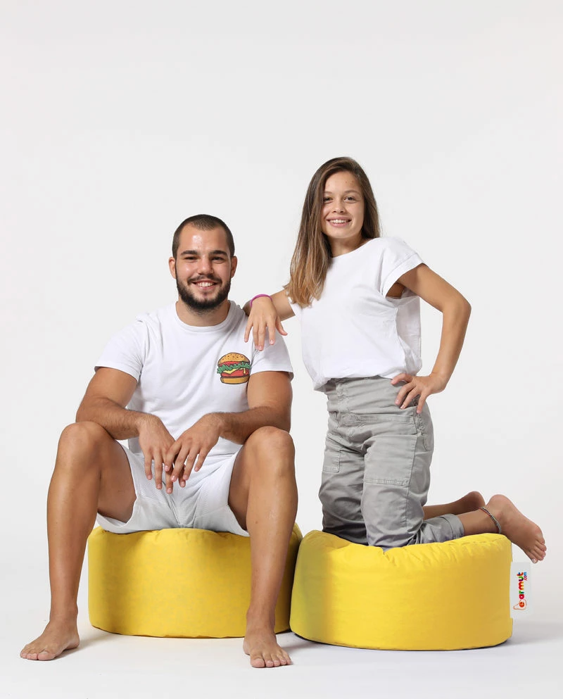 Puf kopshti i rrumbullakët, ngjyrë e verdhë, Atelier del Sofa