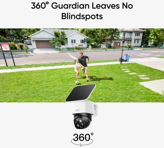 Kamerë sigurie e jashtme wireless Anker Eufy Security SoloCam S340 3K Dual-Cam, 8GB, me panel solar, bardhë/zezë