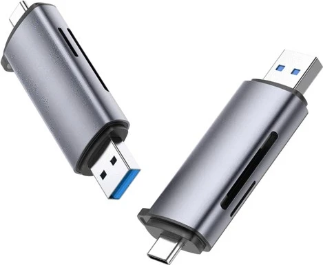 Lexues kartelash UGREEN 50706, USB/Micro-USB, Argjendtë