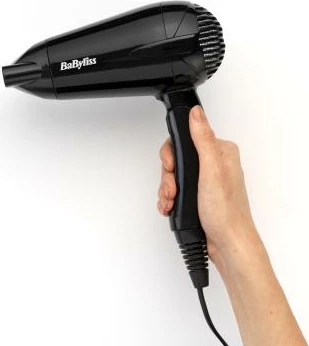 Tharëse flokësh udhëtimi, BaByliss Travel Dry 2000 5344E, kompakte, e zezë