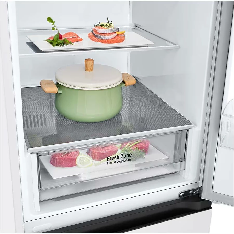 Frigorifer kombinim, LG, GBV21L0ESW, 344 L, 186x60 cm, kompresor Smart Inverter, klasa energjisë E, i bardhë