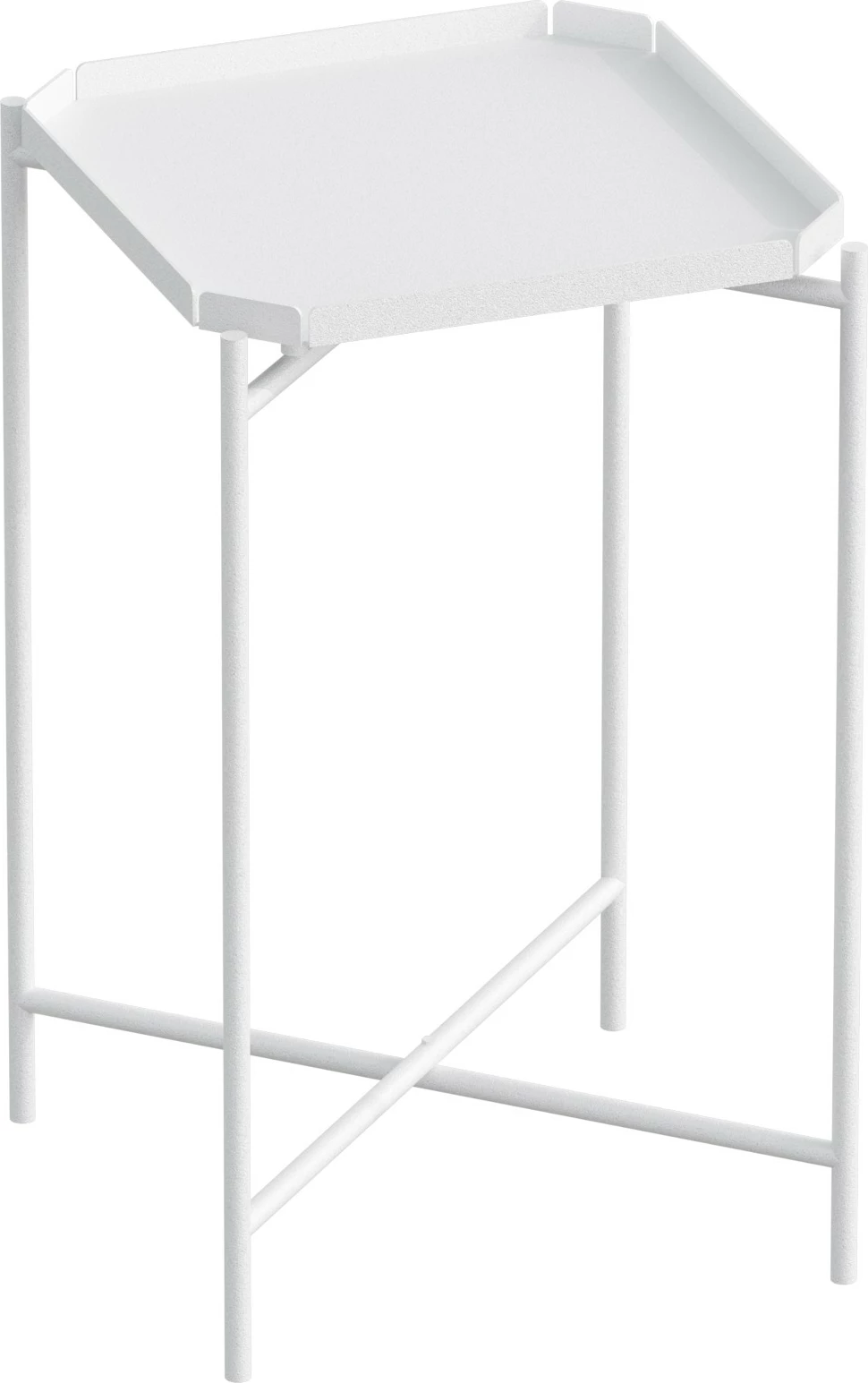 Tavolinë kafeje metalike, e bardhë, Hanah Home, SHB-008-B