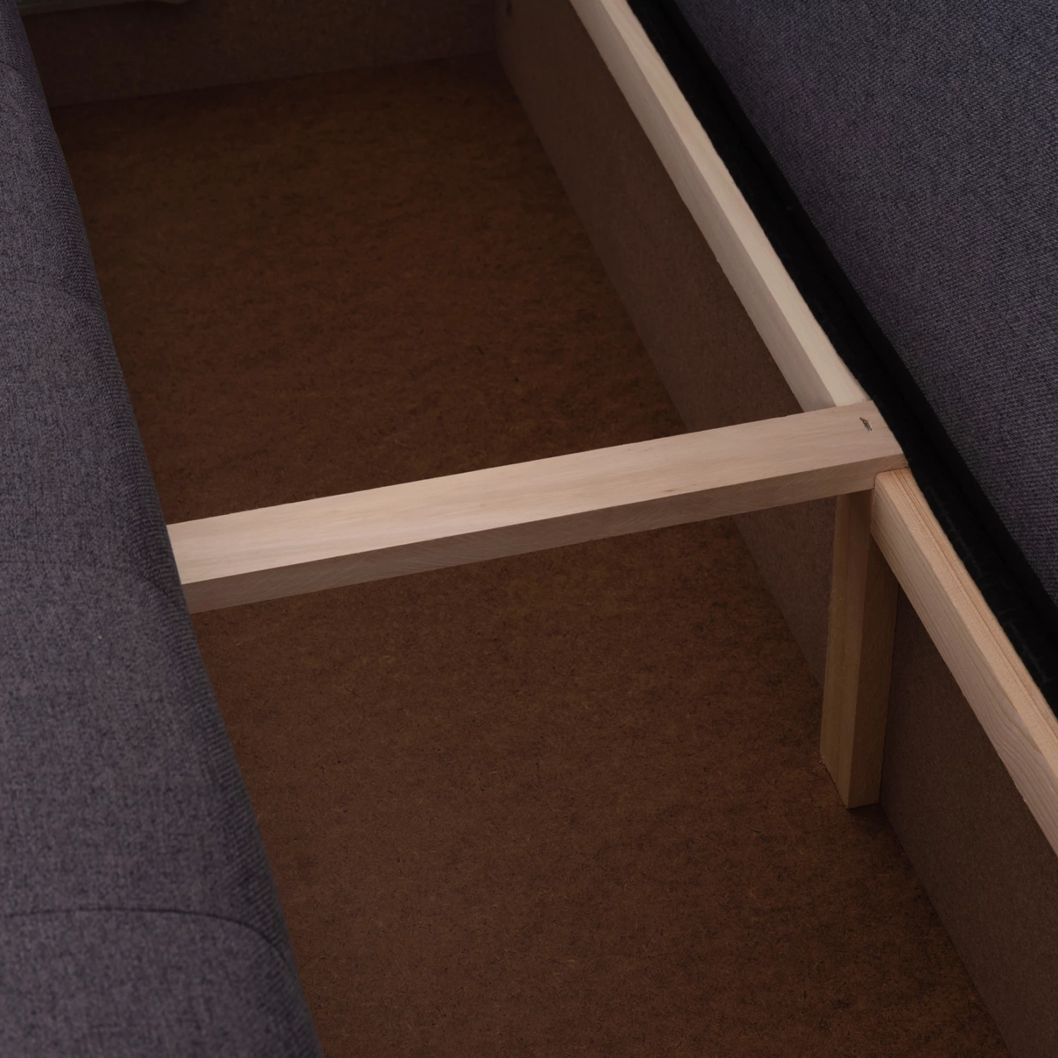 Kënd-sofë me hapësirë për magazinim, Trendston FH3302.01L, material gri, 298x177x95cm