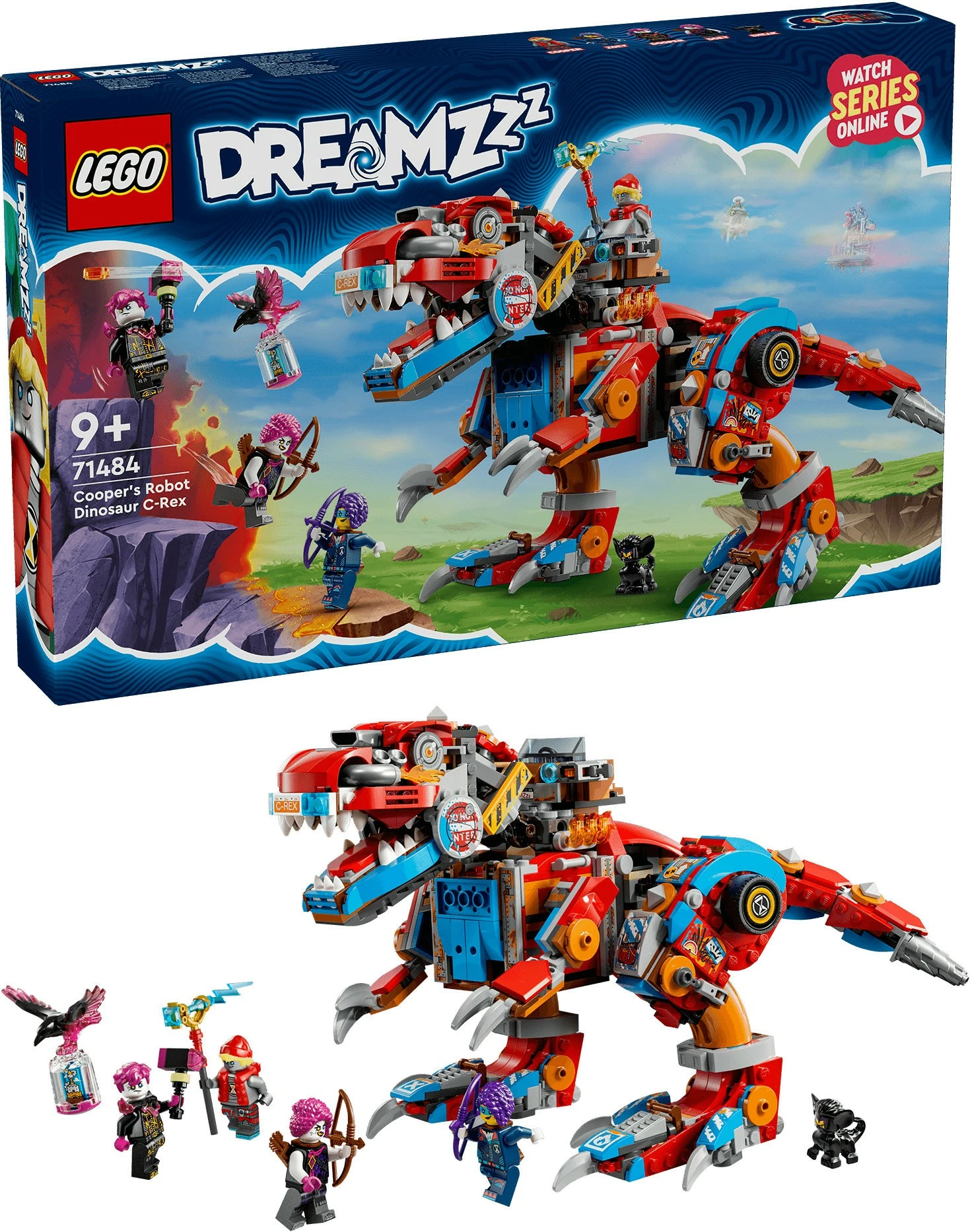 Set ndërtimi LEGO DREAMZzz 71484 Cooper's Dino-Mech C-Rex, shumëngjyrësh