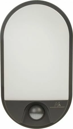 Llambë muri Maclean MCE340 GR LED 15W, sensor lëvizjeje infrakuq, IP54, 4000K, e zezë