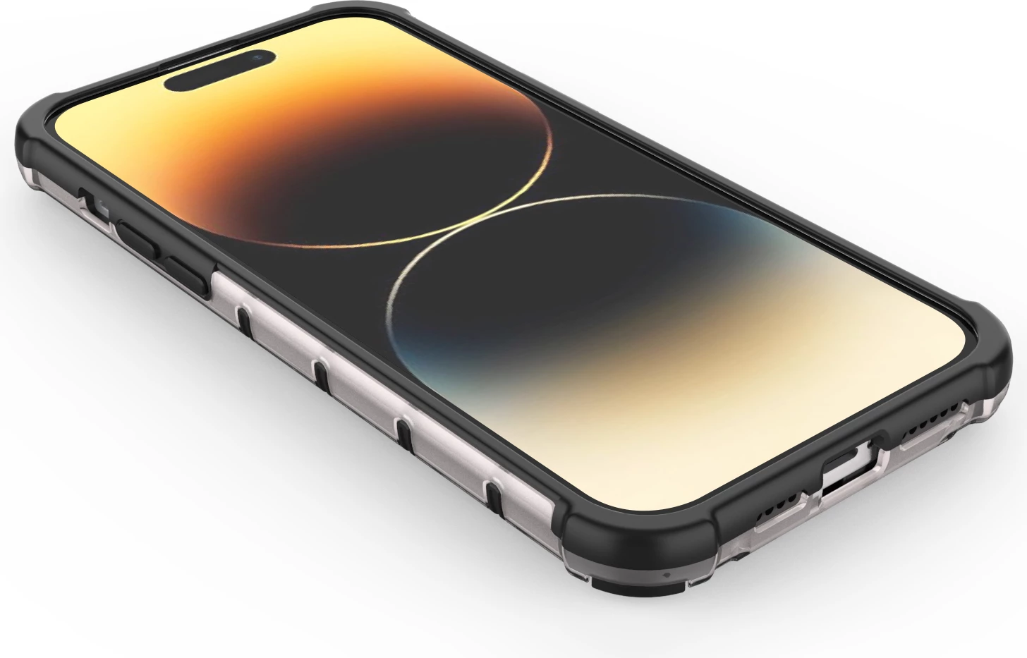 Mbështjellës Hurtel Honeycomb për iPhone 14 Pro, transparent