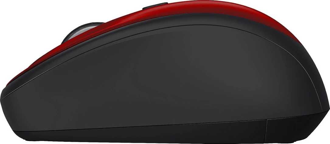 Maus Trust Yvi+, wireless RF 2.4GHz, 1600 DPI, për të djathtë, Zi/Kuq