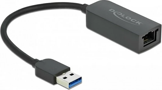Adapter rrjeti DeLOCK USB-A në LAN 2.5 Gigabit, Realtek RTL8156, USB 3.2 Gen 1, 0.16 m, i zi