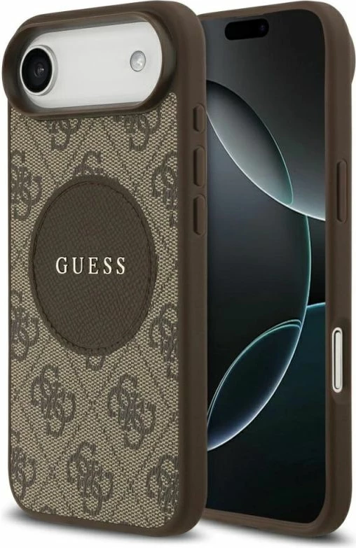Kapak telefoni Guess 4G Circle Classic Logo MagSafe për iPhone Air, kafe
