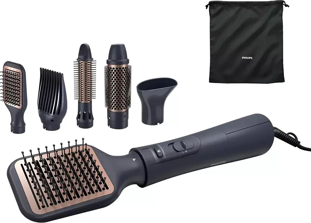 Stilues flokësh multifunksional Philips BHA530/00, 5 aksesorë, 3 nivele temperature, veshje qeramike, kabllo 2 m, i zi
