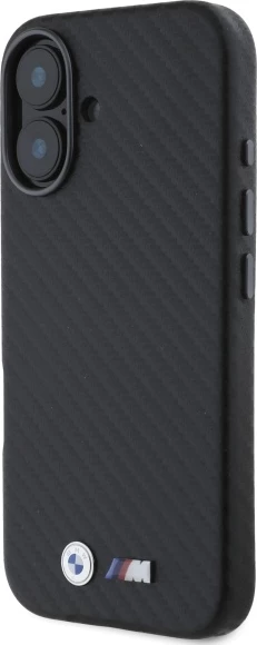 Mbështjellës BMW Carbon Wrapped Metal për iPhone 16, i zi