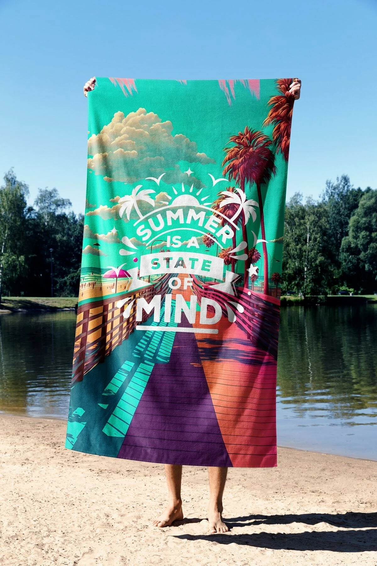 Peshqir plazhi Mijolnir, Summer is State of Mind, 90x150cm