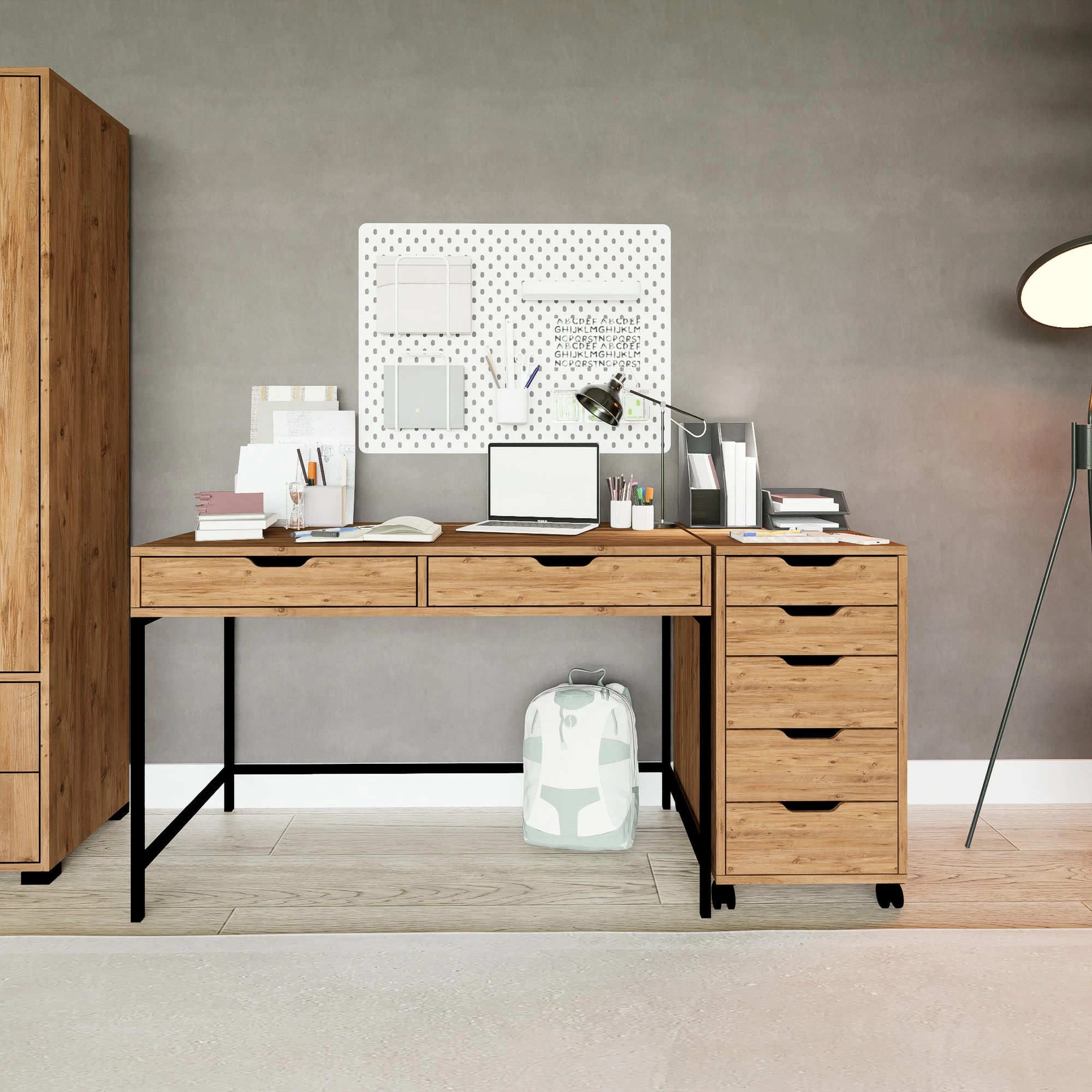 Tavolinë pune për studim, ngjyrë Atlantic Pine, Skye Decor Atlas 1600-59