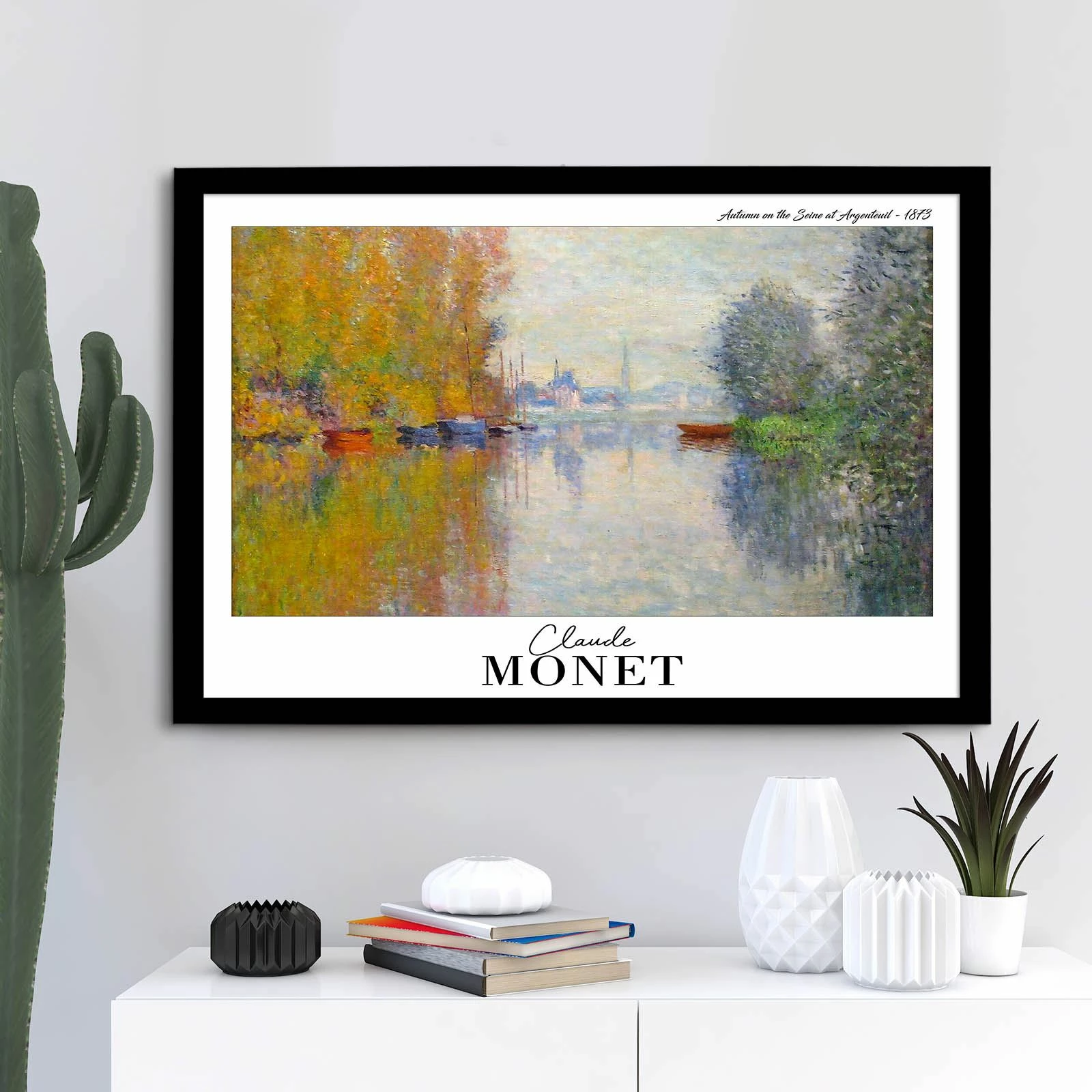 Pikturë dekorative me kornizë, Monet, shumëngjyrëshe, 42x62cm, Wallity