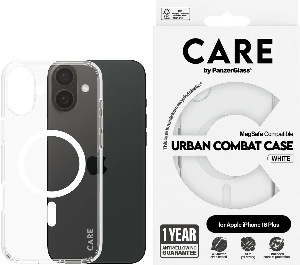 Mbështjellës PanzerGlass CARE Case Flagship MagSAFE për iPhone 16 Plus, transparent