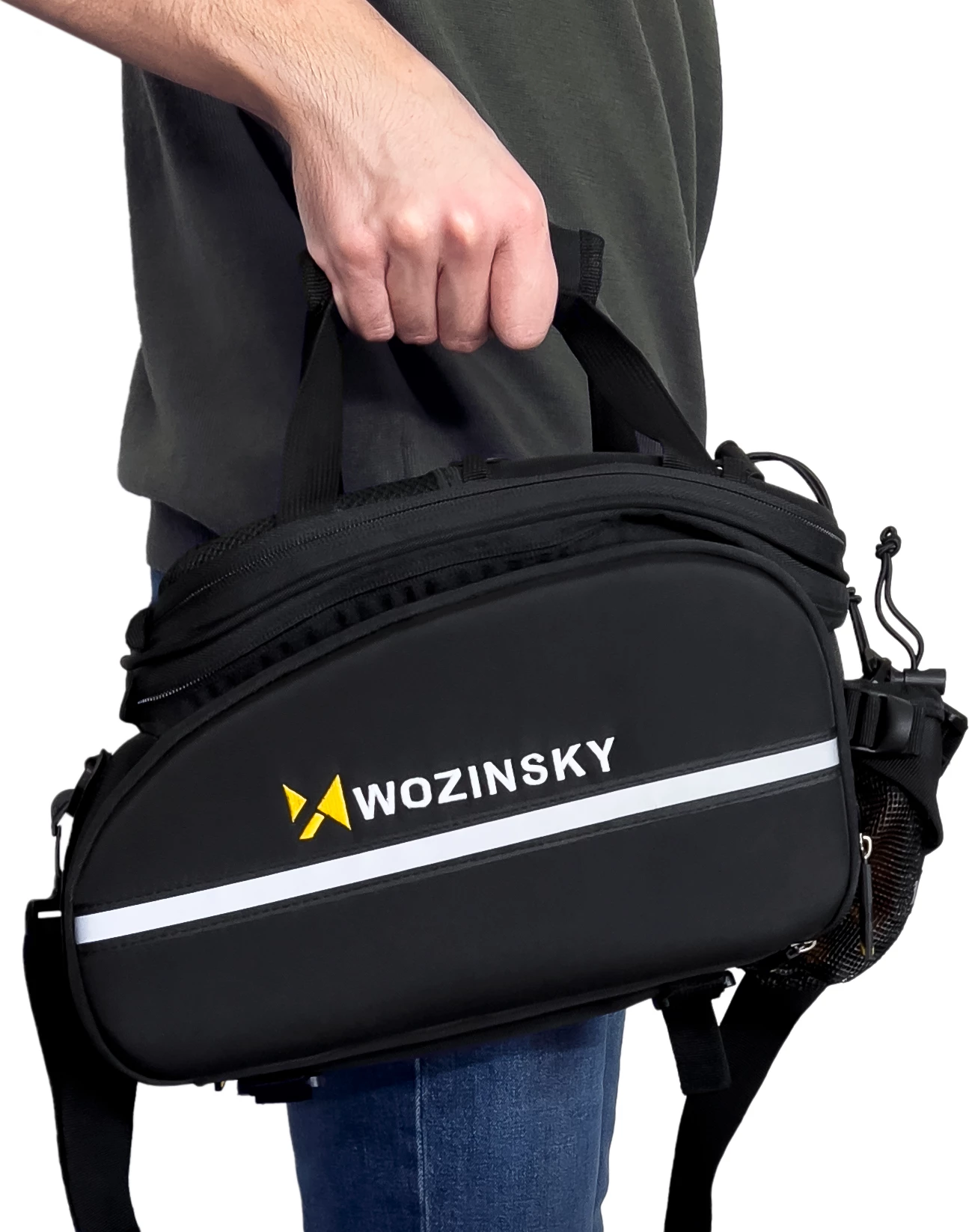 Çantë biçiklete Wozinsky WBB19BK, 35L, me mbulesë shiu, e zezë