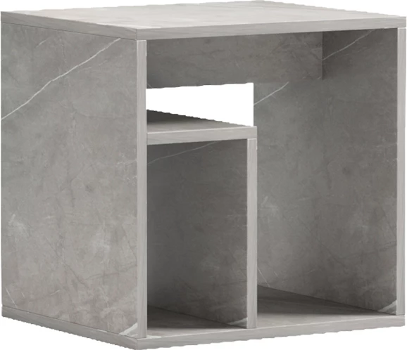 Tavolinë anësore Doublo, pamje mermeri gri-bezhë, 40x35x40cm