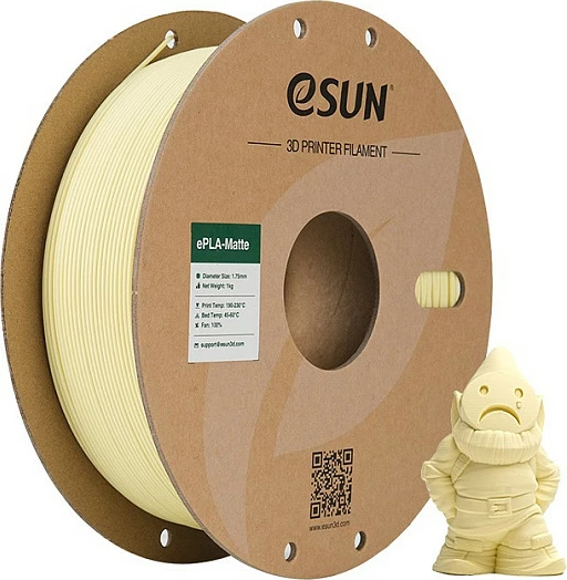 Filament për printer 3D eSun ePLA-Matte 1.75mm 1kg, Almond Yellow