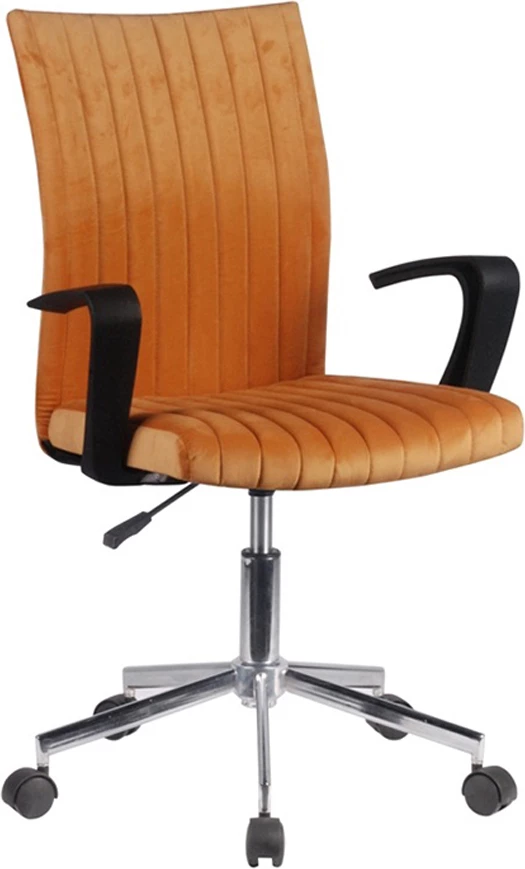 Karrige zyre Lotto, material stof, ngjyrë kungulli, metal, 54x59x98cm