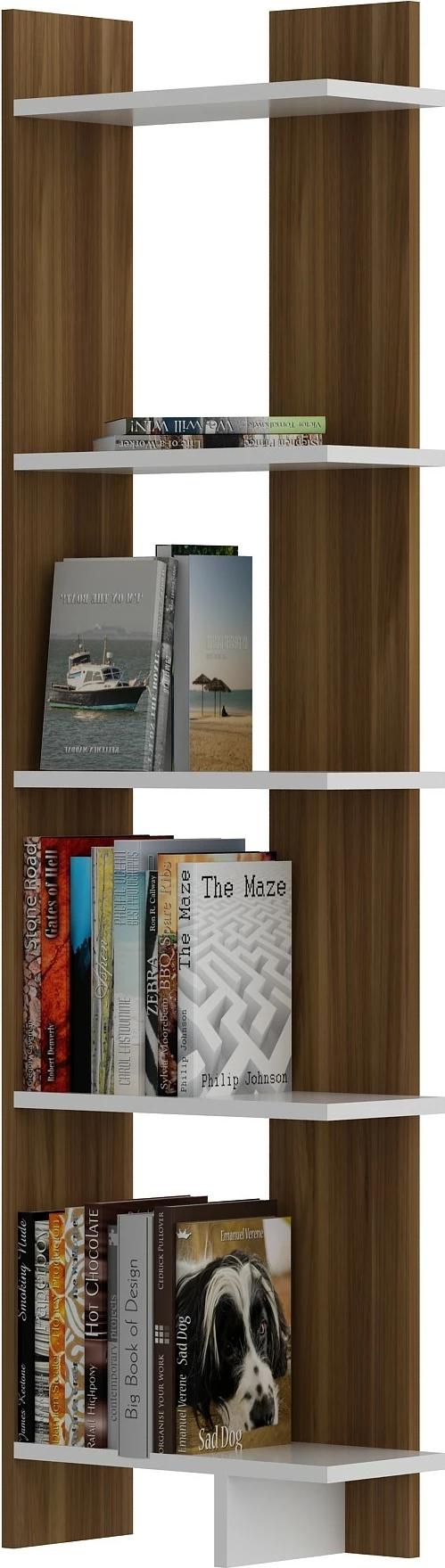 Raft librash Hanah Home, Als, ngjyrë arre dhe e bardhë