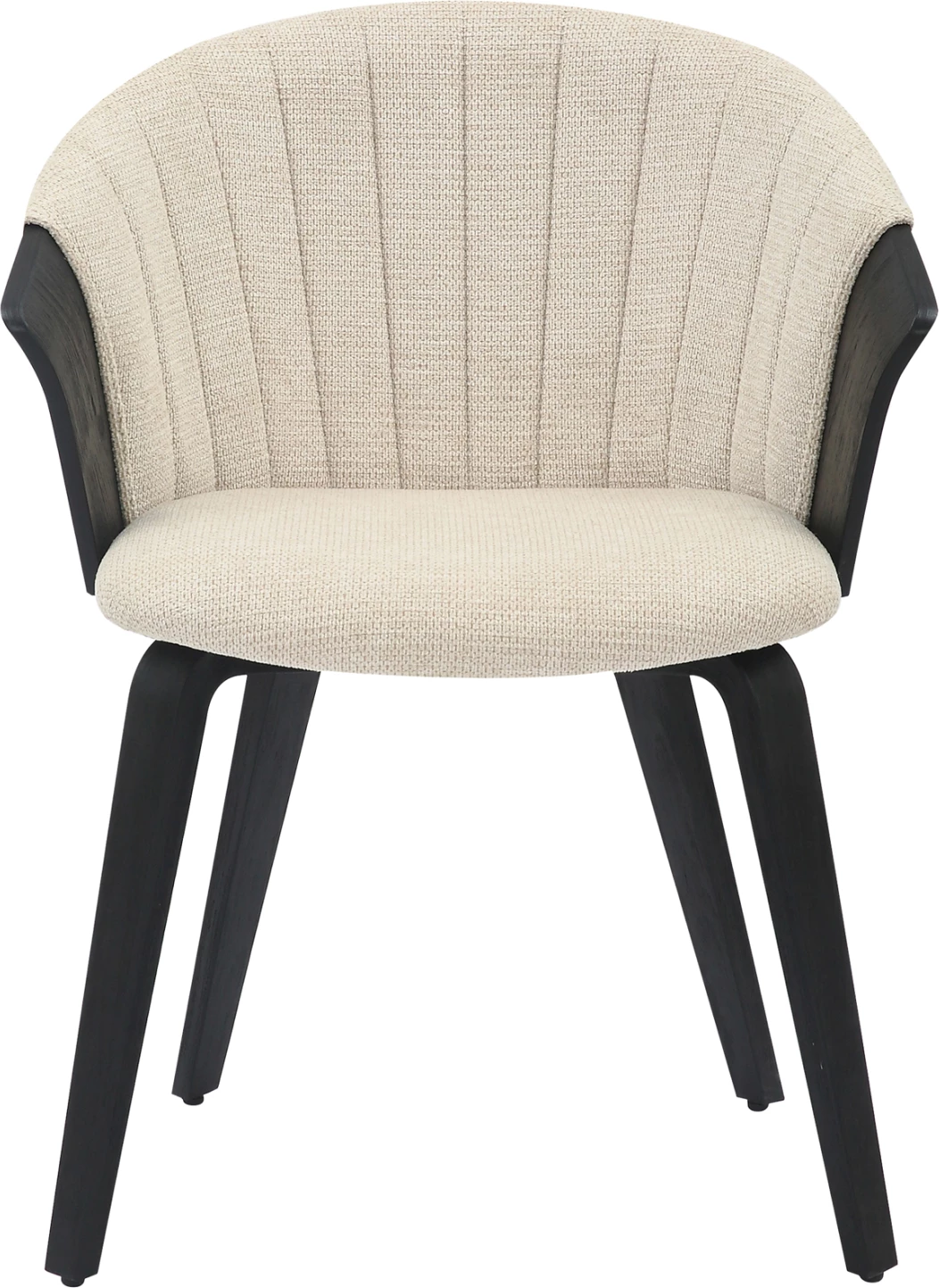 Karrige për ngrënie JESPER FH9977.02, kornizë prej druri, pëlhurë e zezë-ekru, 61x54x74H cm