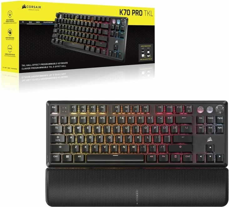 Tastierë gaming Corsair K70 Pro TKL, e zezë