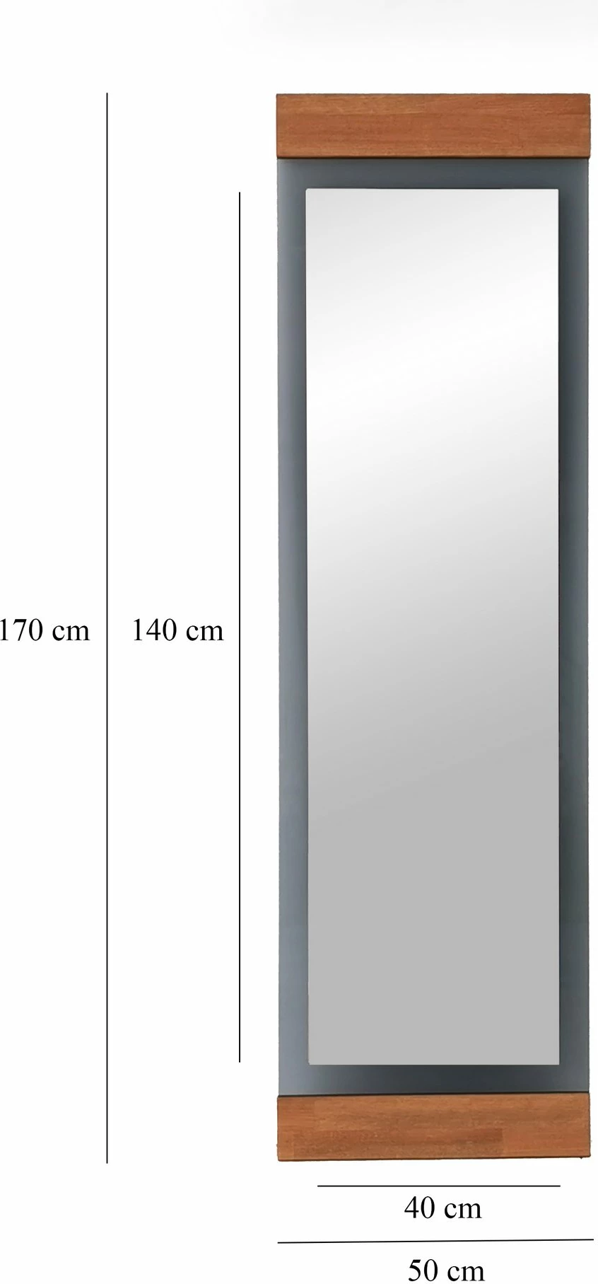 Pasqyrë e gjatë Cheval, Hanah Home, Murano, ngjyrë lisi dhe fume