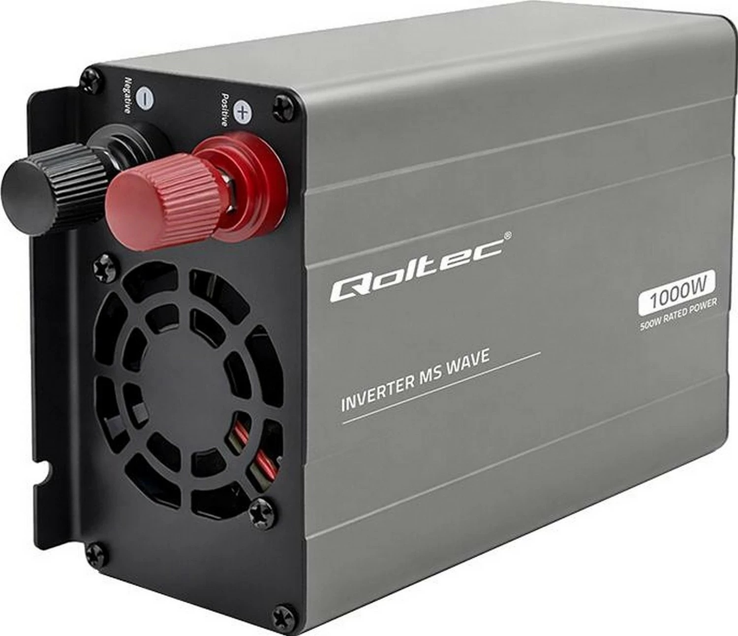 Inverter makinës Qoltec MS Wave 12V në 230V, 500/1000W, USB, hiri