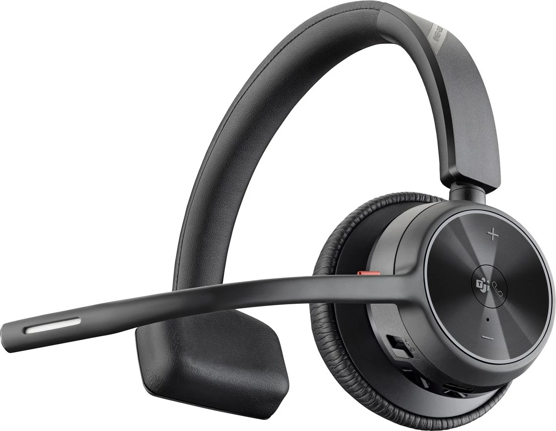 Kufje Poly Voyager 4310-M UC me Bluetooth, USB-A në USB-C, BT700 dongle, E zezë