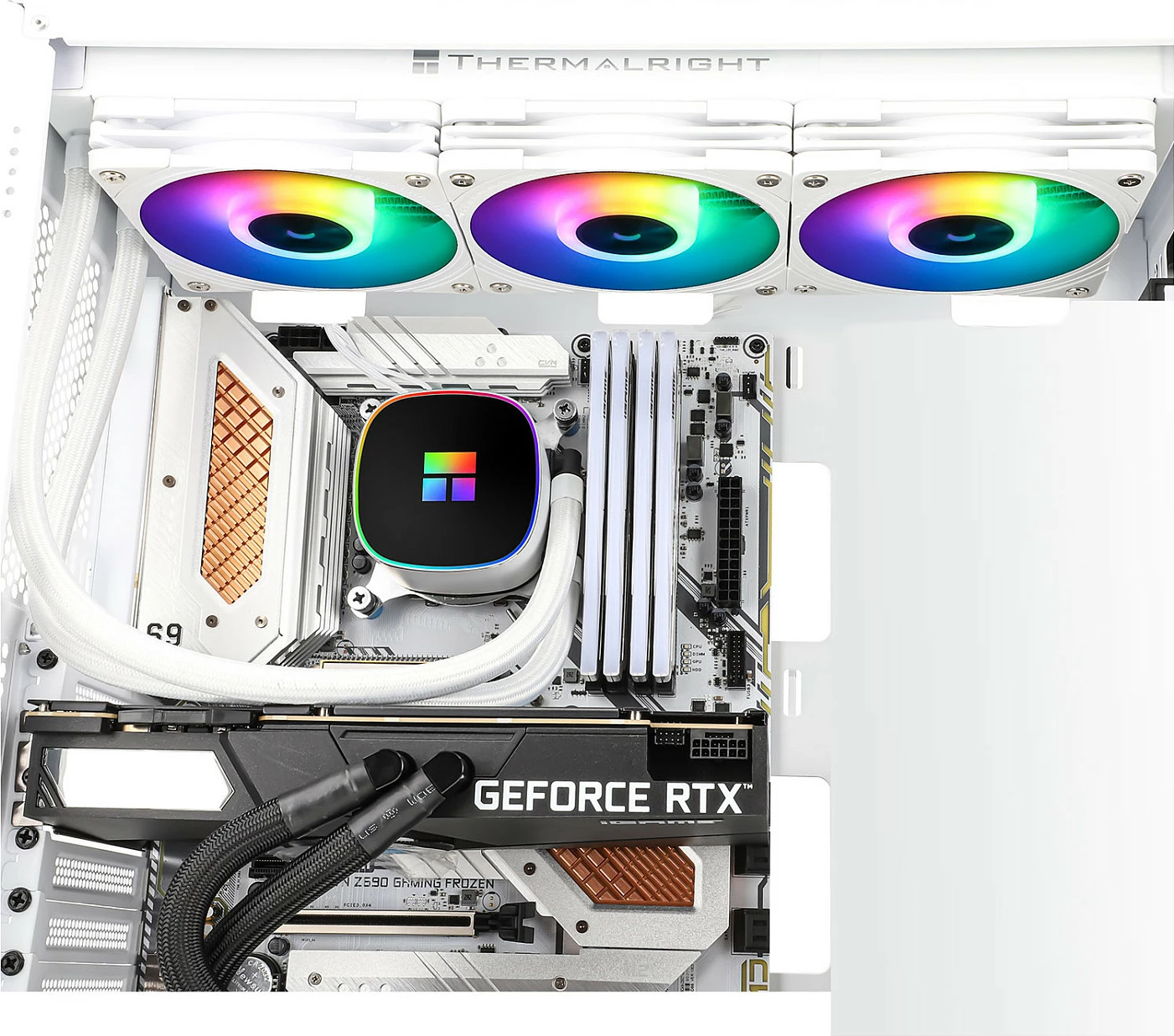 Ftohës lëngshëm AIO Thermalright Frozen Horizon V2 RGB, 360mm, 3x120mm PWM, i bardhë