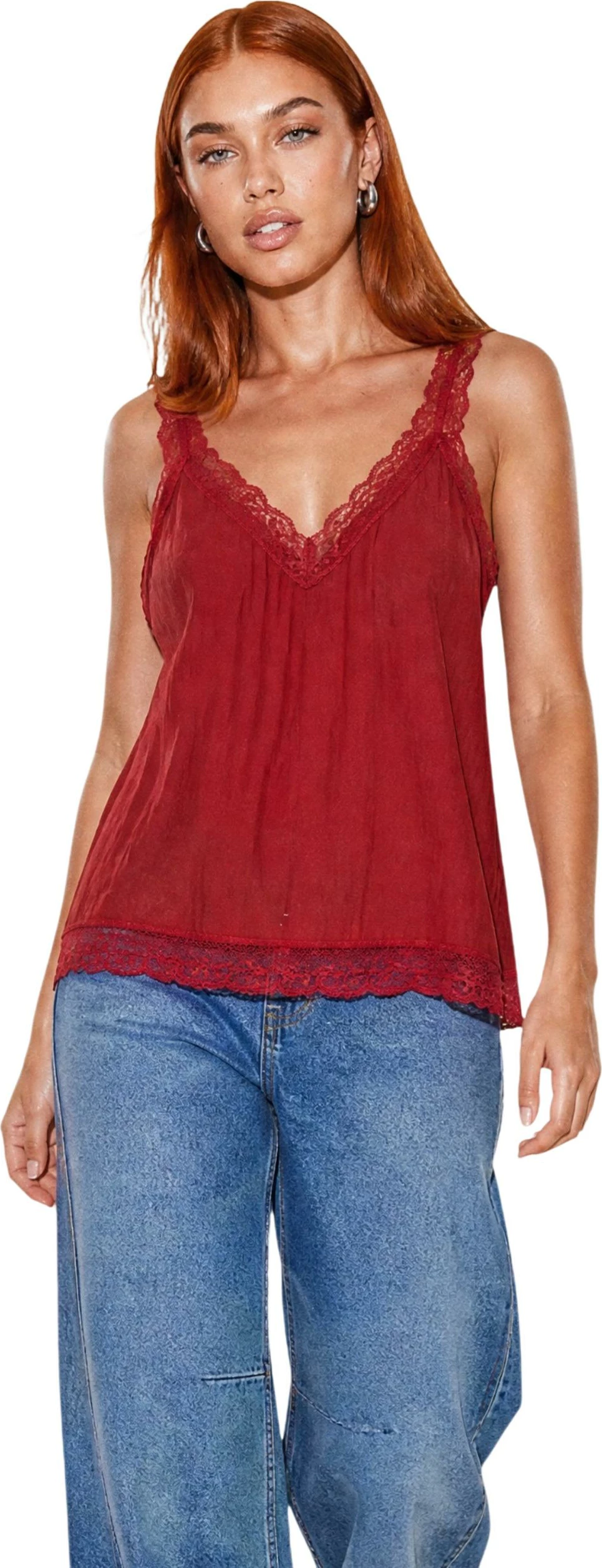 Top për femra I am Crinkle Pizzo 53127, bordeaux [Madhësia: XS]