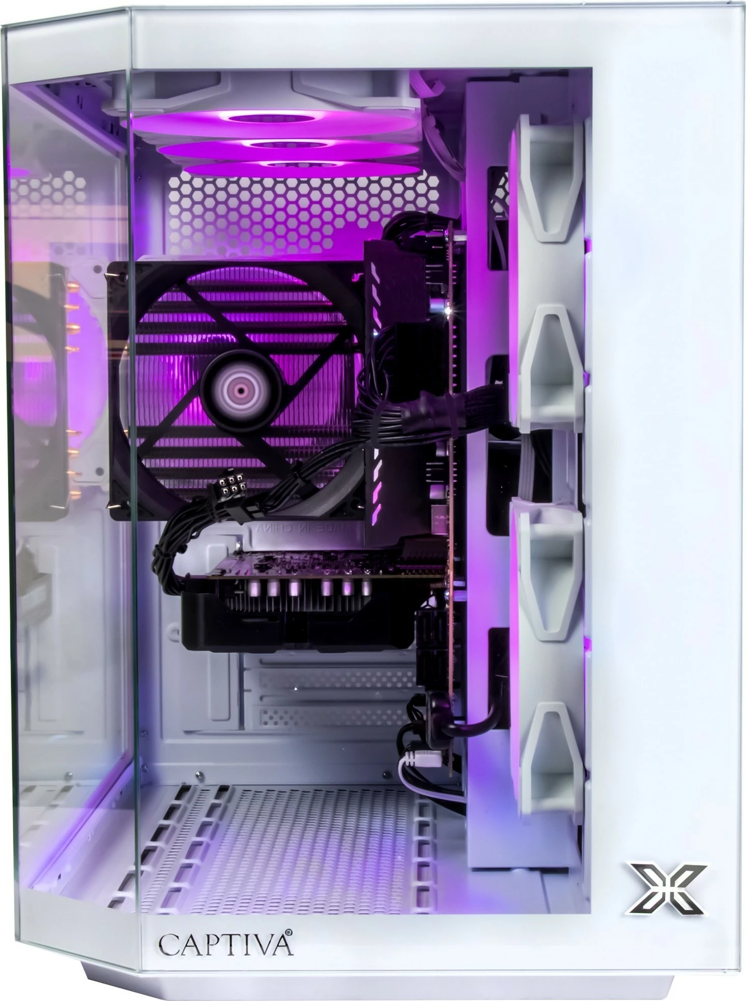 Kompjuter gaming Captiva Advanced Gaming R92-536, Ryzen 5 5500, RTX 5060 8GB, SSD 500GB, 16GB RAM, bardhë