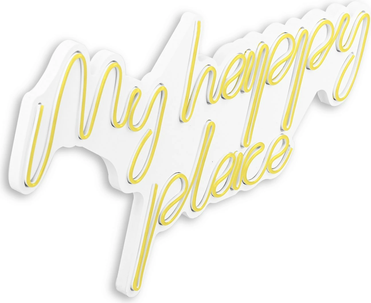 Dritë dekorative LED në mur, plastikë, 'My happy place', ngjyrë e verdhë