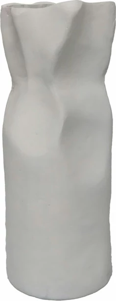 Vazo dekorative alumini, e bardhë, 14x13x35 cm