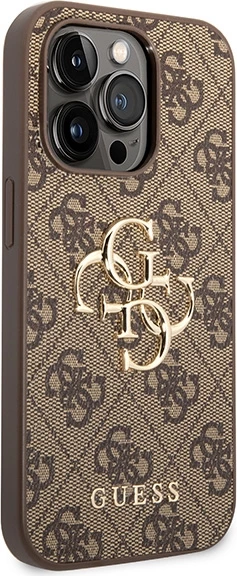 Mbështjellës Guess GUHCP15X4GMGBR për iPhone 15 Pro Max 6.7", 4G Big Metal Logo, Kafe