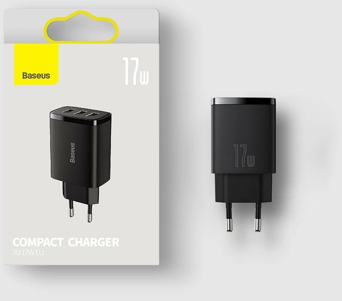 Karikues muri Baseus CCXJ020102 3x USB-A 17W 3.4A, i bardhë, 1 copë