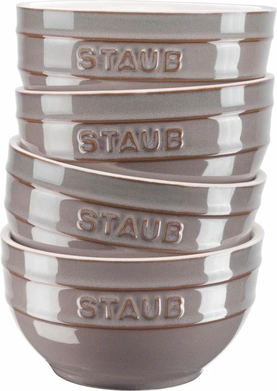 Filxhanë ceramike STAUB 700 ml, të hirtë, set prej 4 copë