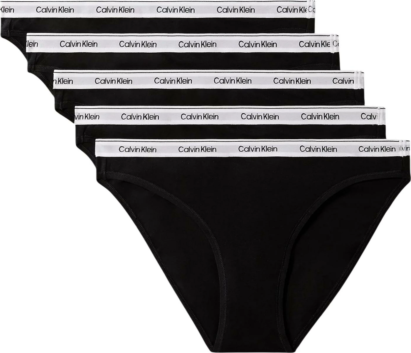Set të brendshme bikini 5 copë për femra Calvin Klein Underwear 000QD5208E, të zeza
