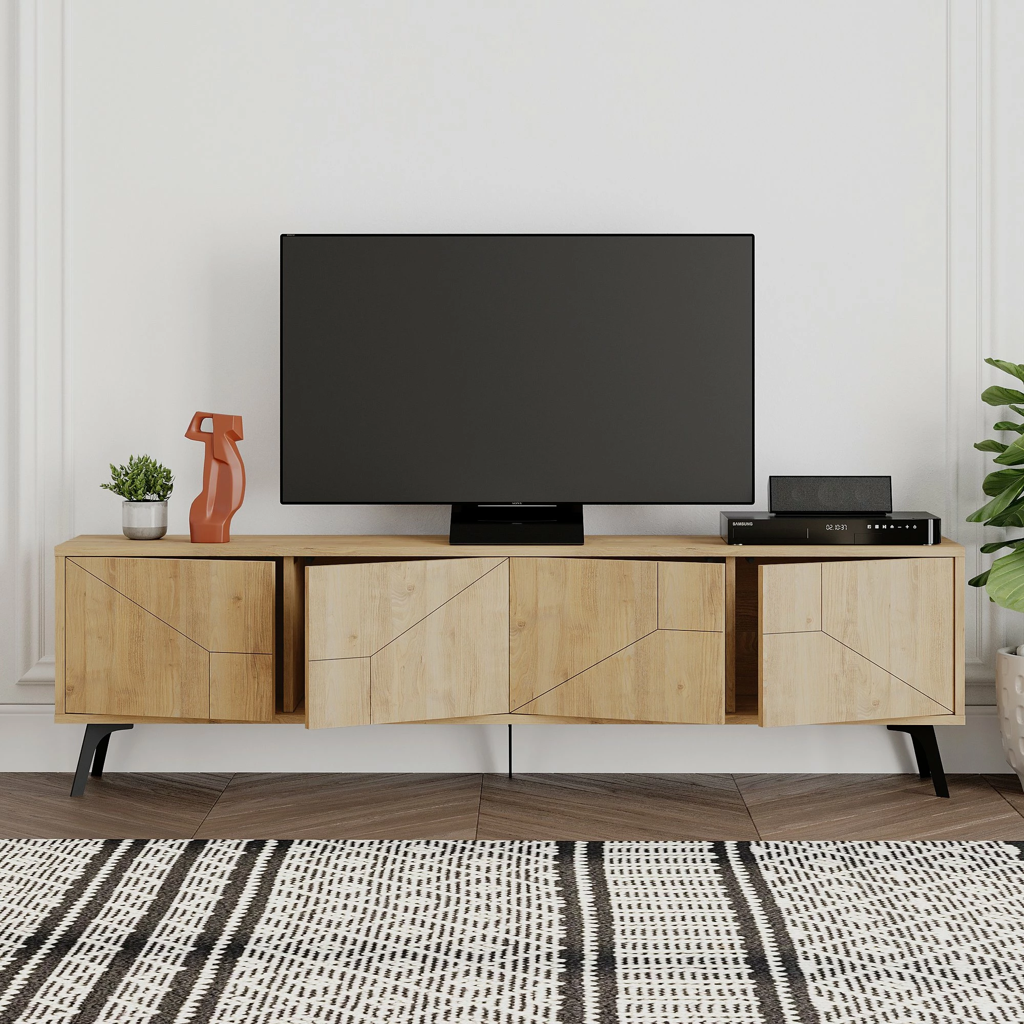 Komodë për TV Skye Decor, ngjyrë lisi, Dune