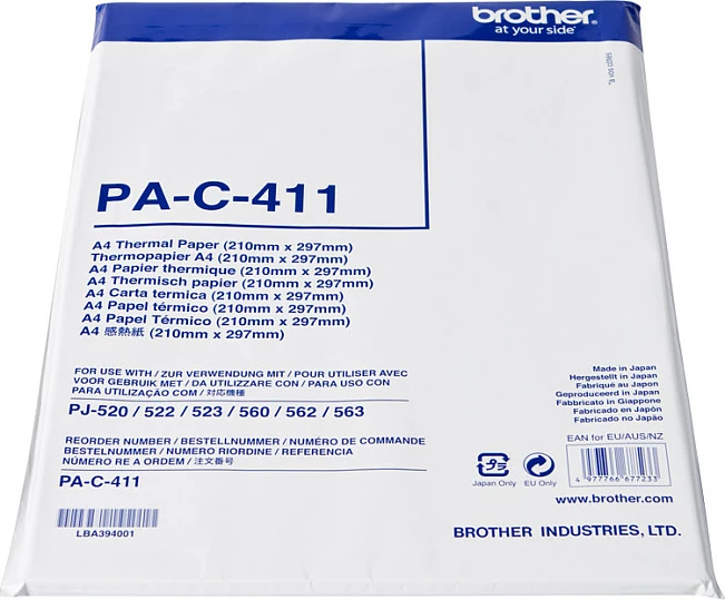Letër termike A4 Brother PA-C-411, 100 fletë, 210 x 297 mm