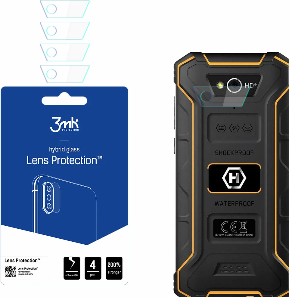 Xham hibrid mbrojtës për lente kamere 3mk Lens Protection për MyPhone Hammer Energy 2, 6H, 0.16 mm