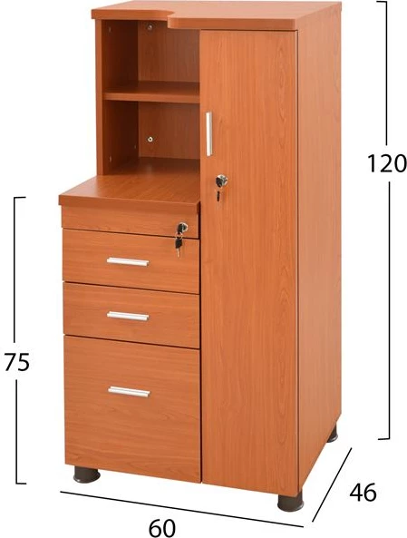 Dollap profesional për zyre, ngjyrë qershie, FH2052.03R, 60x46x120 cm