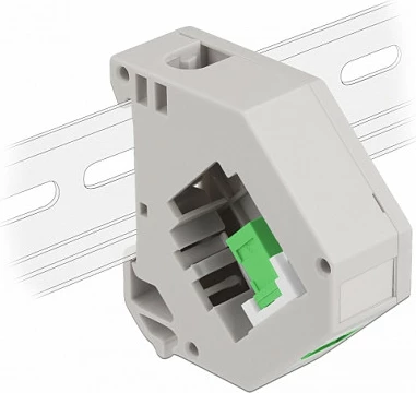 Adapter DIN rail DeLOCK Keystone SC Simplex femër-femër, gjelbër/gri/bardhë