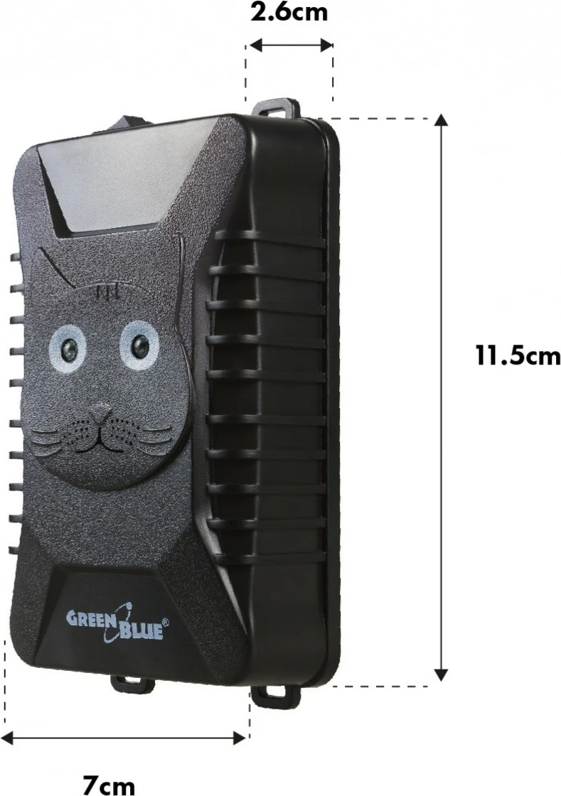 Pajisje larguese brejtësish GreenBlue GB725, me ultratinguj dhe LED, e zezë