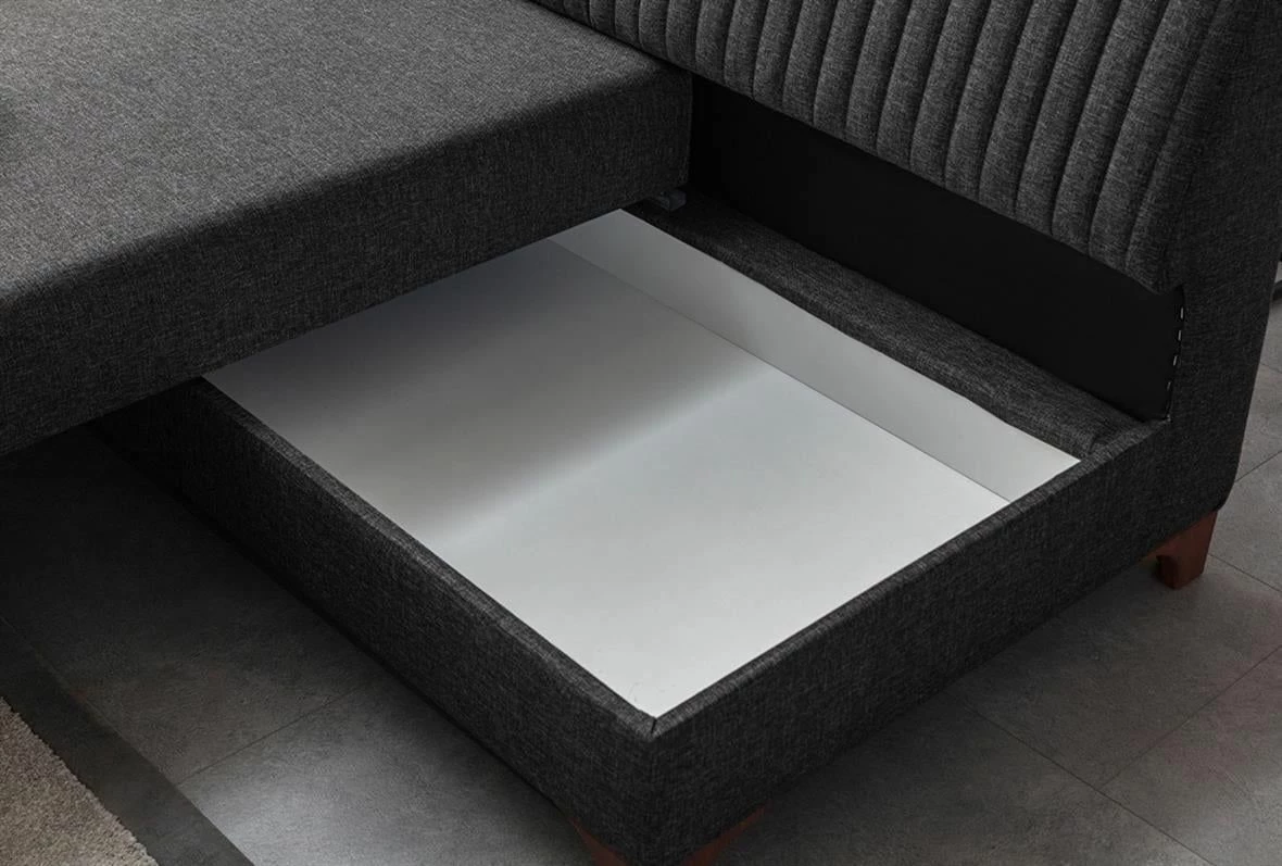 Kënd divan-krevat Atelier del Sofa, West, këndi i djathtë, ngjyrë antracit